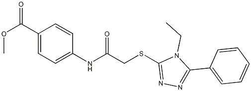 methyl 4-({[(4-ethyl-5-phenyl-4H-1,2,4-triazol-3-yl)sulfanyl]acetyl}amino)benzoate Struktur