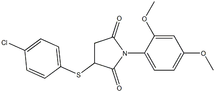 3-[(4-chlorophenyl)thio]-1-(2,4-dimethoxyphenyl)pyrrolidine-2,5-dione Struktur