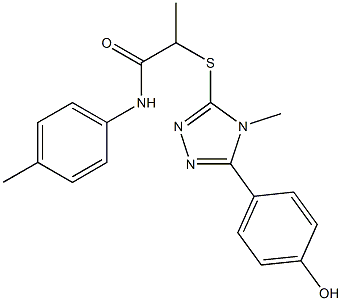 2-{[5-(4-hydroxyphenyl)-4-methyl-4H-1,2,4-triazol-3-yl]sulfanyl}-N-(4-methylphenyl)propanamide Struktur