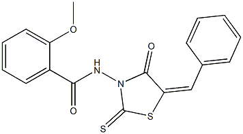 N-(5-benzylidene-4-oxo-2-thioxo-1,3-thiazolidin-3-yl)-2-methoxybenzamide Struktur