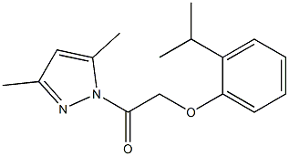 1-(3,5-dimethyl-1H-pyrazol-1-yl)-2-(2-isopropylphenoxy)-1-ethanone Struktur