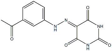 2,4,5,6(1H,3H)-pyrimidinetetrone 5-[N-(3-acetylphenyl)hydrazone] Struktur