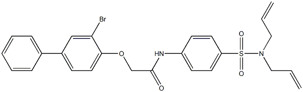 2-[(3-bromo[1,1'-biphenyl]-4-yl)oxy]-N-{4-[(diallylamino)sulfonyl]phenyl}acetamide Struktur