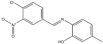 2-{[(E)-(4-chloro-3-nitrophenyl)methylidene]amino}-5-methylphenol Struktur