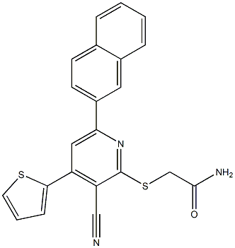 2-{[3-cyano-6-(2-naphthyl)-4-(2-thienyl)-2-pyridinyl]sulfanyl}acetamide Struktur