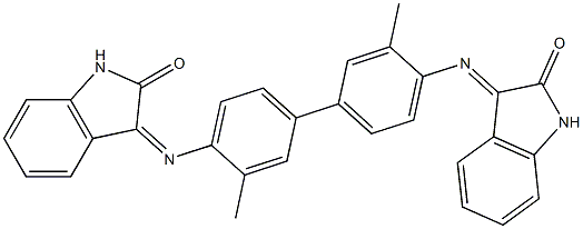 3-({3,3'-dimethyl-4'-[(2-oxo-1,2-dihydro-3H-indol-3-ylidene)amino][1,1'-biphenyl]-4-yl}imino)-1,3-dihydro-2H-indol-2-one Struktur