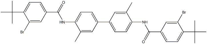 3-bromo-N-(4'-{[3-bromo-4-(tert-butyl)benzoyl]amino}-3,3'-dimethyl[1,1'-biphenyl]-4-yl)-4-(tert-butyl)benzamide Struktur