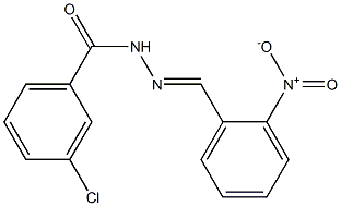 3-chloro-N'-[(E)-(2-nitrophenyl)methylidene]benzohydrazide Struktur