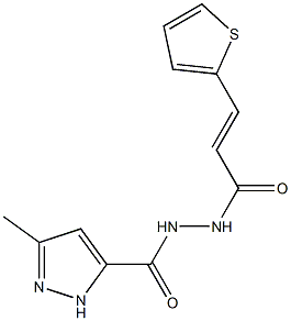 3-methyl-N'-[(E)-3-(2-thienyl)-2-propenoyl]-1H-pyrazole-5-carbohydrazide Struktur