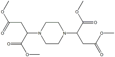 dimethyl 2-{4-[3-methoxy-1-(methoxycarbonyl)-3-oxopropyl]-1-piperazinyl}succinate Struktur