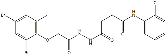 N-(2-chlorophenyl)-4-{2-[2-(2,4-dibromo-6-methylphenoxy)acetyl]hydrazino}-4-oxobutanamide Struktur