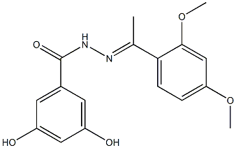 N'-[(E)-1-(2,4-dimethoxyphenyl)ethylidene]-3,5-dihydroxybenzohydrazide Struktur