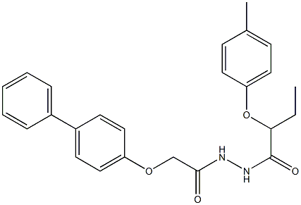 N'-[2-([1,1'-biphenyl]-4-yloxy)acetyl]-2-(4-methylphenoxy)butanohydrazide Struktur