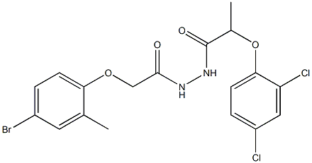 N'-[2-(4-bromo-2-methylphenoxy)acetyl]-2-(2,4-dichlorophenoxy)propanohydrazide Struktur