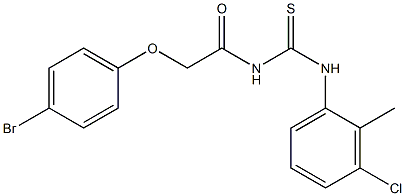 N-[2-(4-bromophenoxy)acetyl]-N'-(3-chloro-2-methylphenyl)thiourea Struktur