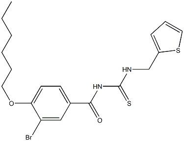 N-[3-bromo-4-(hexyloxy)benzoyl]-N'-(2-thienylmethyl)thiourea Struktur