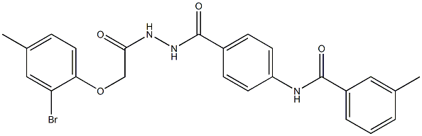 N-[4-({2-[2-(2-bromo-4-methylphenoxy)acetyl]hydrazino}carbonyl)phenyl]-3-methylbenzamide Struktur