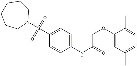 N-[4-(1-azepanylsulfonyl)phenyl]-2-(2,5-dimethylphenoxy)acetamide Struktur