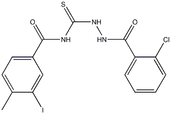 N-{[2-(2-chlorobenzoyl)hydrazino]carbothioyl}-3-iodo-4-methylbenzamide Struktur