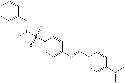 N-benzyl-4-({(E)-[4-(dimethylamino)phenyl]methylidene}amino)-N-methylbenzenesulfonamide Struktur