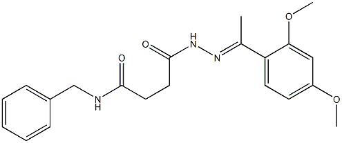 N-benzyl-4-{2-[(E)-1-(2,4-dimethoxyphenyl)ethylidene]hydrazino}-4-oxobutanamide Struktur