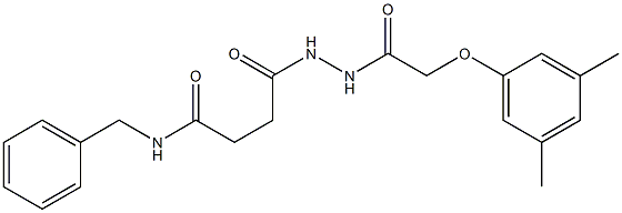 N-benzyl-4-{2-[2-(3,5-dimethylphenoxy)acetyl]hydrazino}-4-oxobutanamide Struktur