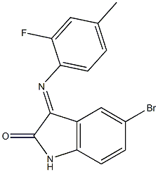 5-bromo-3-[(2-fluoro-4-methylphenyl)imino]-1H-indol-2-one Struktur