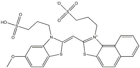 2-[[5-Methoxy-3-(3-sulfopropyl)benzothiazol-2(3H)-ylidene]methyl]-1-(3-sulfonatopropyl)naphtho[1,2-d]thiazol-1-ium Struktur