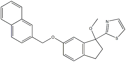 2-[1-Methoxy-6-(2-naphtylmethoxy)indan-1-yl]thiazole Struktur