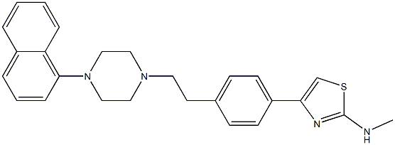 2-Methylamino-4-[4-[2-[4-(1-naphthalenyl)-1-piperazinyl]ethyl]phenyl]thiazole Struktur