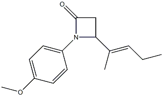 1-(4-Methoxyphenyl)-4-(1-methyl-1-butenyl)azetidin-2-one Struktur