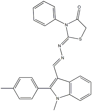 1-Methyl-2-(4-methylphenyl)-1H-indole-3-carbaldehyde (3-phenyl-4-oxothiazolidin-2-ylidene)hydrazone Struktur