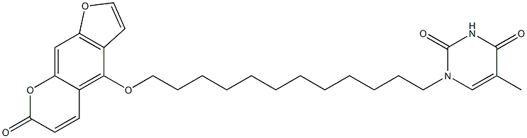 4-[12-[(1,2,3,4-Tetrahydro-5-methyl-2,4-dioxopyrimidin)-1-yl]dodecyloxy]-7H-furo[3,2-g][1]benzopyran-7-one Struktur