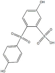 5-Hydroxy-2-[(4-hydroxyphenyl)sulfonyl]benzenesulfonic acid Struktur