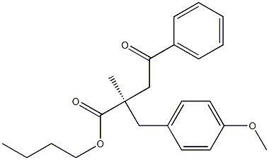 (R)-2-Methyl-2-(4-methoxybenzyl)-3-benzoylpropionic acid butyl ester Struktur