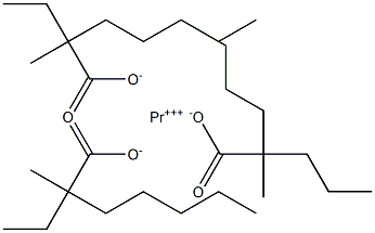 Praseodymium(III)bis(2-ethyl-2-methylheptanoate)(2-methyl-2-propylhexanoate) Struktur