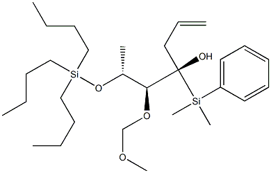 (4S,5S,6R)-4-Phenyldimethylsilyl-5-methoxymethoxy-6-tributylsiloxy-1-hepten-4-ol Struktur