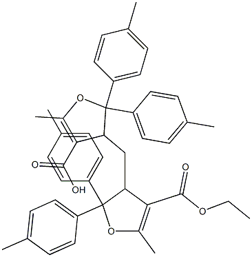 3,3'-(Methylene)bis[2,3-dihydro-5-methyl-2,2-bis(4-methylphenyl)furan-4-carboxylic acid ethyl] ester Struktur