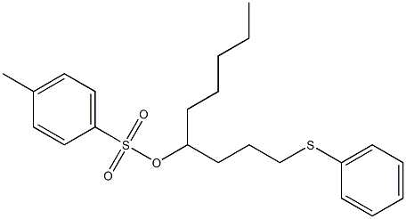 4-Methylbenzenesulfonic acid 1-(3-phenylthiopropyl)hexyl ester Struktur