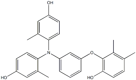 N,N-Bis(4-hydroxy-2-methylphenyl)-3-(6-hydroxy-2,3-dimethylphenoxy)benzenamine Struktur