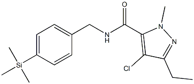 N-[4-(Trimethylsilyl)benzyl]-1-methyl-3-ethyl-4-chloro-1H-pyrazole-5-carboxamide Struktur