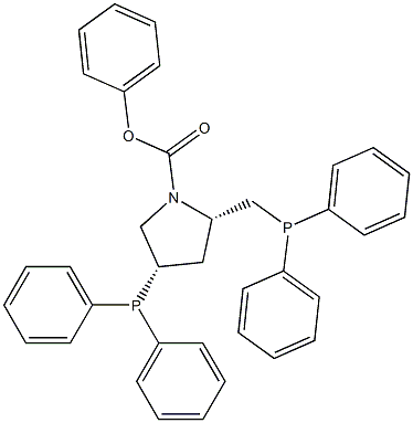 (2S,4S)-4-(Diphenylphosphino)-2-[(diphenylphosphino)methyl]-1-pyrrolidinecarboxylic acid phenyl ester Struktur