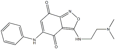 3-(2-Dimethylaminoethylamino)-5-(phenylamino)-2,1-benzisoxazole-4,7-dione Struktur