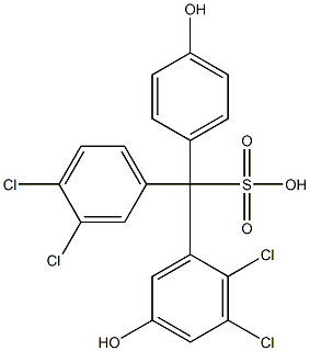 (3,4-Dichlorophenyl)(2,3-dichloro-5-hydroxyphenyl)(4-hydroxyphenyl)methanesulfonic acid Struktur