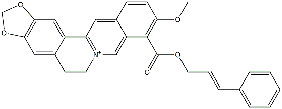 5,6-Dihydro-9-(cinnamyloxycarbonyl)-10-methoxybenzo[g]-1,3-benzodioxolo[5,6-a]quinolizinium Struktur