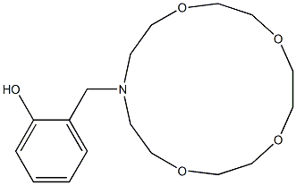 2-[(1,4,7,10-Tetraoxa-13-azacyclopentadecan-13-yl)methyl]phenol Struktur