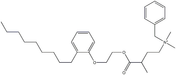 N,N-Dimethyl-N-benzyl-N-[3-[[2-(2-nonylphenyloxy)ethyl]oxycarbonyl]butyl]aminium Struktur