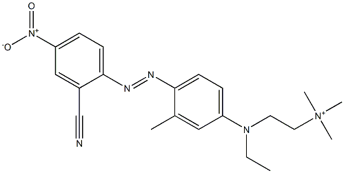 2-[[4-[(2-Cyano-4-nitrophenyl)azo]-3-methylphenyl]ethylamino]-N,N,N-trimethylethanaminium Struktur