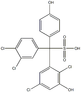 (3,4-Dichlorophenyl)(2,5-dichloro-3-hydroxyphenyl)(4-hydroxyphenyl)methanesulfonic acid Struktur