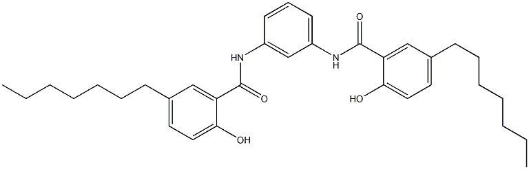 N,N'-Bis(5-heptylsalicyloyl)-m-phenylenediamine Struktur